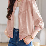 Elegant Commute Jacquard Baseball Jacket - liwisi