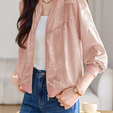 Elegant Commute Jacquard Baseball Jacket - liwisi