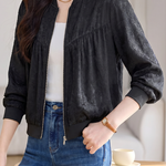 Elegant Commute Jacquard Baseball Jacket - liwisi