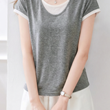 Casual Commute Color Block Two-in-One T-Shirt - liwisi