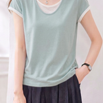 Casual Commute Color Block Two-in-One T-Shirt - liwisi