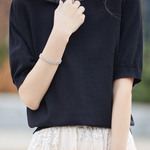 Elegant Round Neck Bow-Knot Knit Top - liwisi