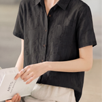 Casual Floral Embroidered Short Sleeve Shirt - liwisi