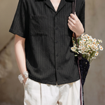 Casual French Cut-Out Ruched Short Sleeve Shirt - liwisi