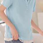 Casual Color Block Paneled Hoodie Short Sleeve T-Shirt - liwisi
