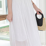 Elegant Flowing Yarn Pleated Midi Skirt - liwisi