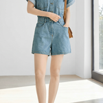 Casual Commuter Straight Denim Jumpshort - liwisi
