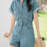 Casual Commuter Straight Denim Jumpshort - liwisi