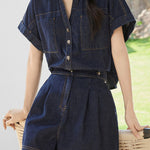 Casual Commuter Straight Denim Jumpshort - liwisi