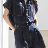 Casual Commuter Straight Denim Jumpshort - liwisi