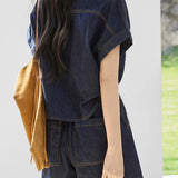 Casual Commuter Straight Denim Jumpshort - liwisi