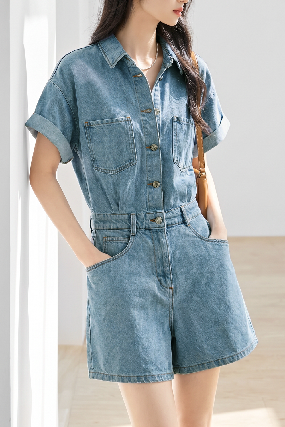 Casual Commuter Straight Denim Jumpshort - liwisi