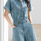Casual Commuter Straight Denim Jumpshort - liwisi