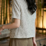 Elegant Commuter Tweed Round Neck Coat - liwisi