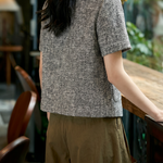 Elegant Commuter Tweed Round Neck Coat - liwisi