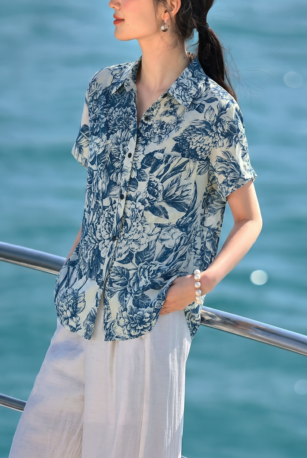 Casual Printed Short Sleeve Shirt - liwisi