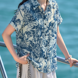 Casual Printed Short Sleeve Shirt - liwisi