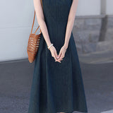 Casual Commuter Denim Sleeveless Dress - liwisi