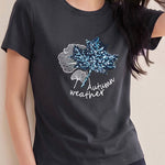 Casual Maple Leaf Sequin Embroidered T-Shirt - liwisi