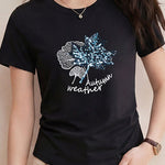 Casual Maple Leaf Sequin Embroidered T-Shirt - liwisi