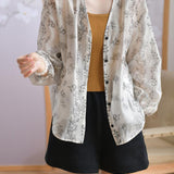 Casual V-Neck Printed Shirt - liwisi