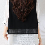 Elegant Fake Two-Piece Spliced Short Sleeve Shirt - liwisi