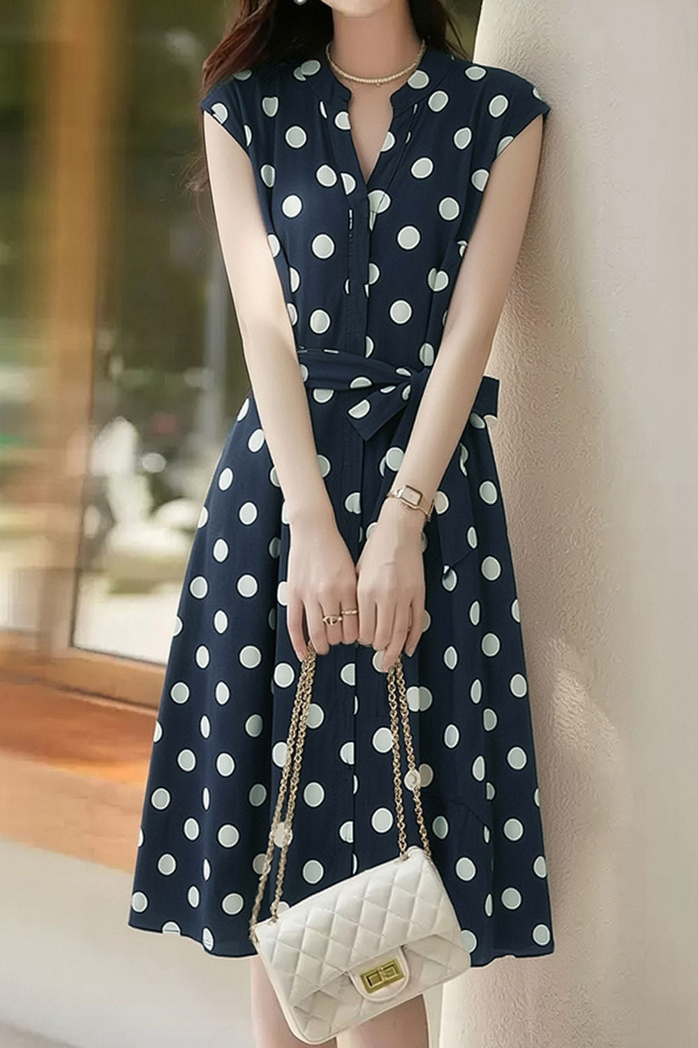 Casual Retro Polka Dot Dress - liwisi