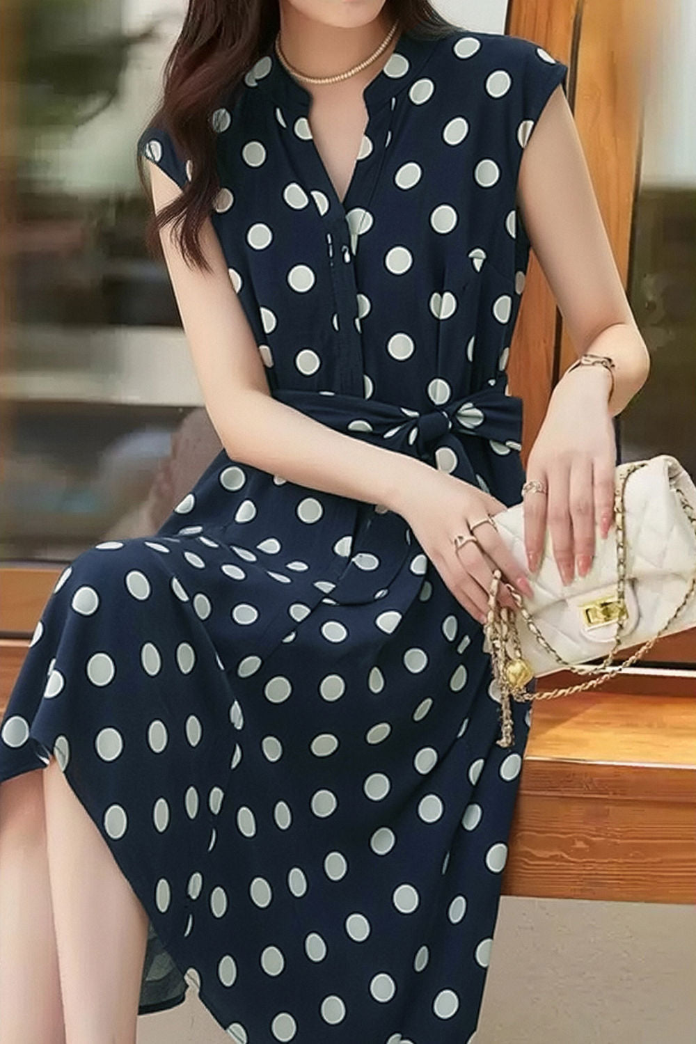 Casual Retro Polka Dot Dress - liwisi
