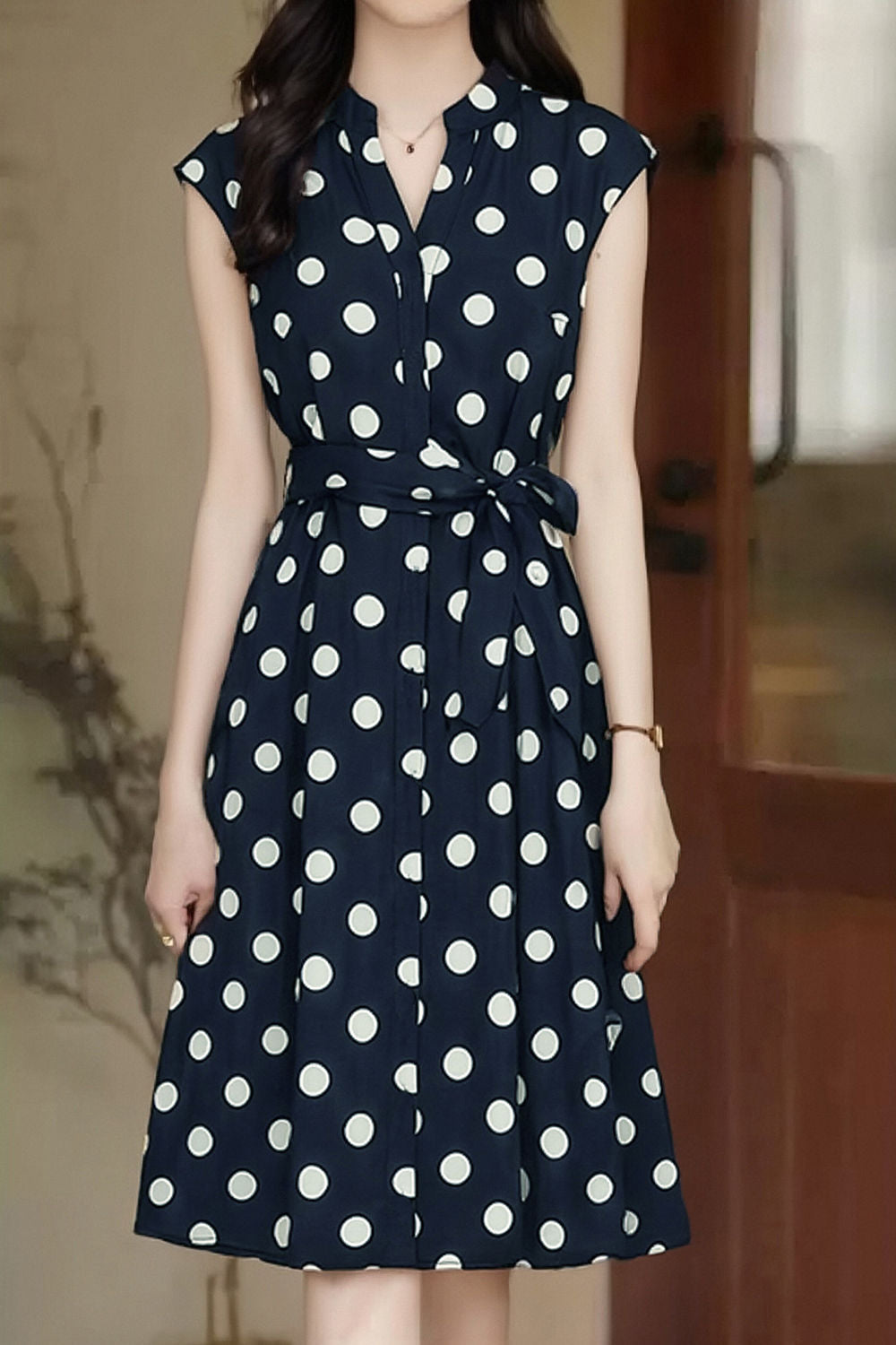 Casual Retro Polka Dot Dress - liwisi