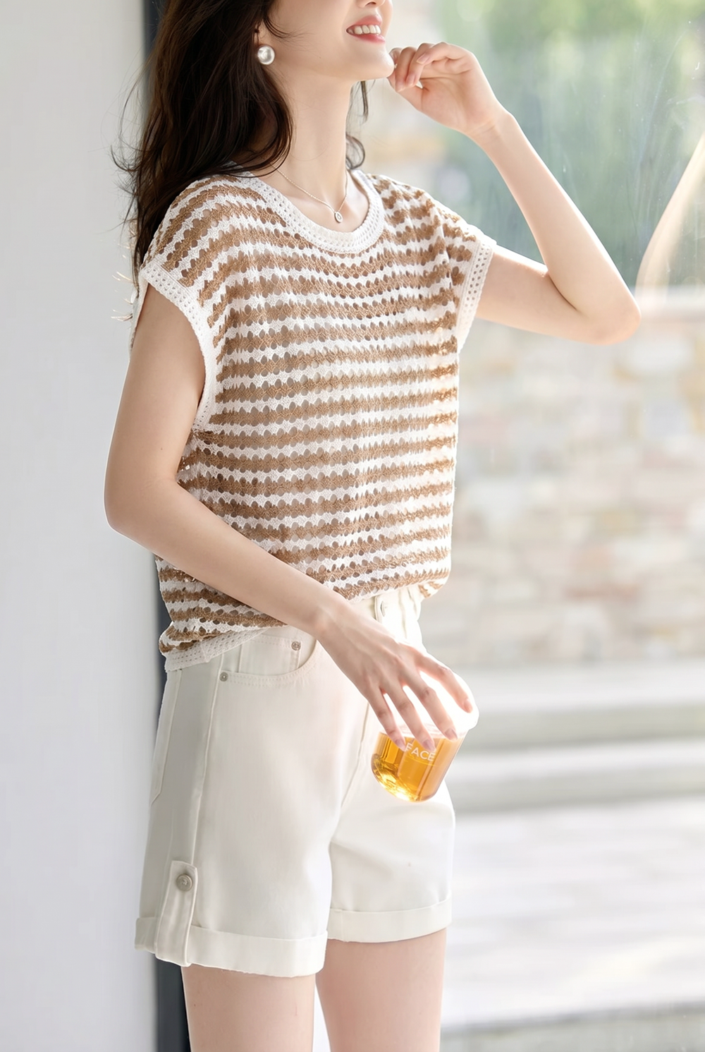 Casual Vacation Color Block Striped Knit Sweater - liwisi