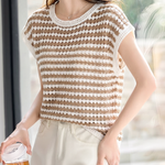 Casual Vacation Color Block Striped Knit Sweater - liwisi