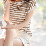 Casual Vacation Color Block Striped Knit Sweater - liwisi