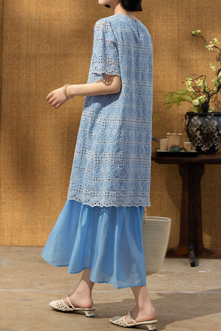Elegant Embroidered Spliced Dress - liwisi