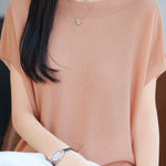 Elegant Round Neck Flutter Sleeve Knit Sweater - liwisi