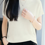 Elegant Round Neck Flutter Sleeve Knit Sweater - liwisi