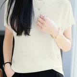 Elegant Round Neck Flutter Sleeve Knit Sweater - liwisi