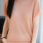 Elegant Round Neck Flutter Sleeve Knit Sweater - liwisi