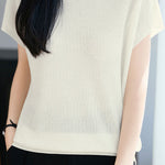 Elegant Round Neck Flutter Sleeve Knit Sweater - liwisi