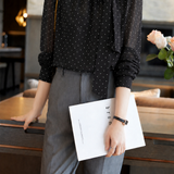 Elegant Polka Dot Bow Tie Shirt - liwisi