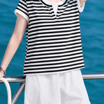 Casual Fake Two-Piece Color Block Lapel T-Shirt - liwisi