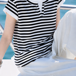 Casual Fake Two-Piece Color Block Lapel T-Shirt - liwisi