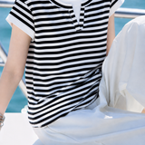 Casual Fake Two-Piece Color Block Lapel T-Shirt - liwisi