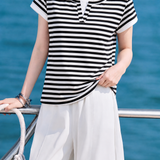Casual Fake Two-Piece Color Block Lapel T-Shirt - liwisi