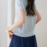 Casual Scarf Vertical Ribbed V-Neck Knit Sweater - liwisi