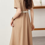 Elegant Commuter Lapel Dress - liwisi
