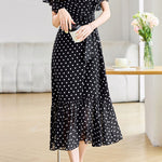Graceful Commuter French Polka Dot Dress - liwisi