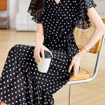 Graceful Commuter French Polka Dot Dress - liwisi