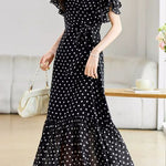 Graceful Commuter French Polka Dot Dress - liwisi
