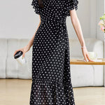 Graceful Commuter French Polka Dot Dress - liwisi