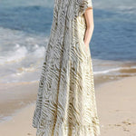 Casual Vacation French Striped Printed Dress - liwisi